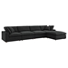 Commix Down Filled Overstuffed 5 Piece Sectional Sofa Set - Black - MOD12216