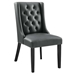 Baronet Button Tufted Vegan Leather Dining Chair - Gray - MOD12232