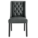 Baronet Button Tufted Vegan Leather Dining Chair - Gray - MOD12232