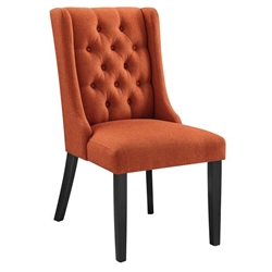 Baronet Button Tufted Fabric Dining Chair - Orange 