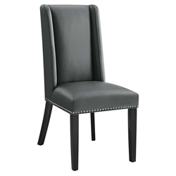 Baron Vegan Leather Dining Chair - Gray 