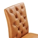 Duchess Button Tufted Vegan Leather Dining Chair - Tan - MOD12244