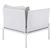 Harmony Sunbrella® Outdoor Patio Aluminum Armchair - White Gray - MOD12247