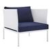 Harmony Sunbrella® Outdoor Patio Aluminum Armchair - White Navy - MOD12248