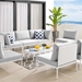Harmony 8-Piece  Sunbrella® Outdoor Patio Aluminum Sectional Sofa Set - White Gray - Style A - MOD12249