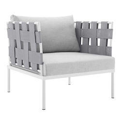 Harmony Sunbrella® Outdoor Patio Aluminum Armchair - Gray Gray 