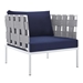 Harmony Sunbrella® Outdoor Patio Aluminum Armchair - Gray Navy - MOD12254