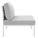 Harmony Sunbrella® Basket Weave Outdoor Patio Aluminum Armless Chair - Taupe Gray - MOD12256