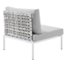 Harmony Sunbrella® Basket Weave Outdoor Patio Aluminum Armless Chair - Taupe Gray - MOD12256