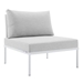 Harmony Sunbrella® Outdoor Patio Aluminum Armless Chair - White Gray - MOD12259