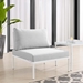 Harmony Sunbrella® Outdoor Patio Aluminum Armless Chair - White Gray - MOD12259