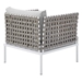 Harmony 10-Piece  Sunbrella® Basket Weave Outdoor Patio Aluminum Sectional Sofa Set - Tan Gray - MOD12279