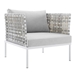 Harmony 10-Piece  Sunbrella® Basket Weave Outdoor Patio Aluminum Sectional Sofa Set - Taupe Gray - MOD12281
