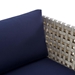 Harmony Sunbrella® Basket Weave Outdoor Patio Aluminum Armchair - Tan Navy - MOD12287
