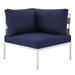 Harmony 8-Piece  Sunbrella® Outdoor Patio Aluminum Sectional Sofa Set - Gray Navy - MOD12290