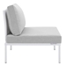 Harmony 8-Piece  Sunbrella® Outdoor Patio Aluminum Sectional Sofa Set - White Gray - Style B - MOD12293
