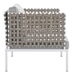 Harmony Sunbrella® Basket Weave Outdoor Patio Aluminum Armchair - Tan Gray - MOD12296