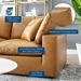 Commix Down Filled Overstuffed Vegan Leather 5-Piece Sectional Sofa - Tan- Style A - MOD12308