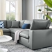 Commix Down Filled Overstuffed Vegan Leather 5-Piece Sectional Sofa - Gray- Style C - MOD12317