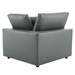 Commix Down Filled Overstuffed Vegan Leather Loveseat - Gray - MOD12322