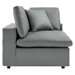 Commix Down Filled Overstuffed Vegan Leather Loveseat - Gray - MOD12322