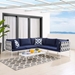 Harmony 6-Piece  Sunbrella® Outdoor Patio Aluminum Sectional Sofa Set - Gray Navy - MOD12334