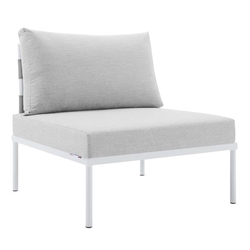 Harmony Sunbrella® Outdoor Patio Aluminum Armless Chair - Gray Gray 