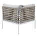 Harmony 6-Piece  Sunbrella® Basket Weave Outdoor Patio Aluminum Sectional Sofa Set - Tan Gray - MOD12339