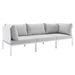 Harmony Sunbrella® Outdoor Patio Aluminum Sofa - White Gray - MOD12375