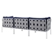 Harmony Sunbrella® Outdoor Patio Aluminum Sofa - Gray Navy - MOD12382