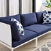 Harmony Sunbrella® Outdoor Patio Aluminum Sofa - White Navy - MOD12384