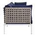 Harmony Sunbrella® Basket Weave Outdoor Patio Aluminum Sofa - Tan Navy - MOD12386