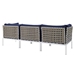 Harmony Sunbrella® Basket Weave Outdoor Patio Aluminum Sofa - Tan Navy - MOD12386