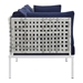Harmony Sunbrella® Basket Weave Outdoor Patio Aluminum Sofa - Taupe Navy - MOD12388