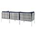 Harmony Sunbrella® Basket Weave Outdoor Patio Aluminum Sofa - Taupe Navy - MOD12388