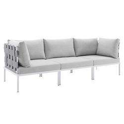 Harmony Sunbrella® Outdoor Patio Aluminum Sofa - Gray Gray 