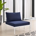 Harmony Sunbrella® Outdoor Patio Aluminum Armless Chair - Gray Navy - MOD12399