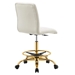 Prim Armless Performance Velvet Drafting Chair - Gold Ivory - MOD12404