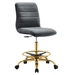 Ripple Armless Performance Velvet Drafting Chair - Gold Gray - MOD12409
