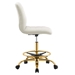 Ripple Armless Performance Velvet Drafting Chair - Gold Ivory - MOD12410