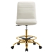Ripple Armless Performance Velvet Drafting Chair - Gold Ivory - MOD12410