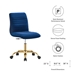 Ripple Armless Performance Velvet Office Chair - Gold Navy - MOD12411