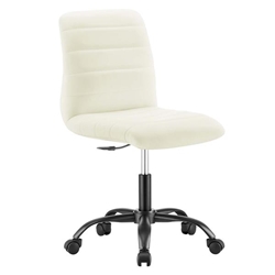 Ripple Armless Vegan Leather Office Chair - Black White 