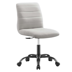 Ripple Armless Vegan Leather Office Chair - Black Light Gray 