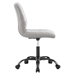 Ripple Armless Vegan Leather Office Chair - Black Light Gray - MOD12418