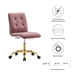 Prim Armless Performance Velvet Office Chair - Gold Dusty Rose - MOD12423