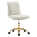 Ripple Armless Performance Velvet Office Chair - Gold Ivory - MOD12425