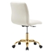 Ripple Armless Performance Velvet Office Chair - Gold Ivory - MOD12425