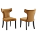 Curve Performance Velvet Dining Chairs - Set of 2 - Cognac - MOD12496