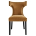 Curve Performance Velvet Dining Chairs - Set of 2 - Cognac - MOD12496